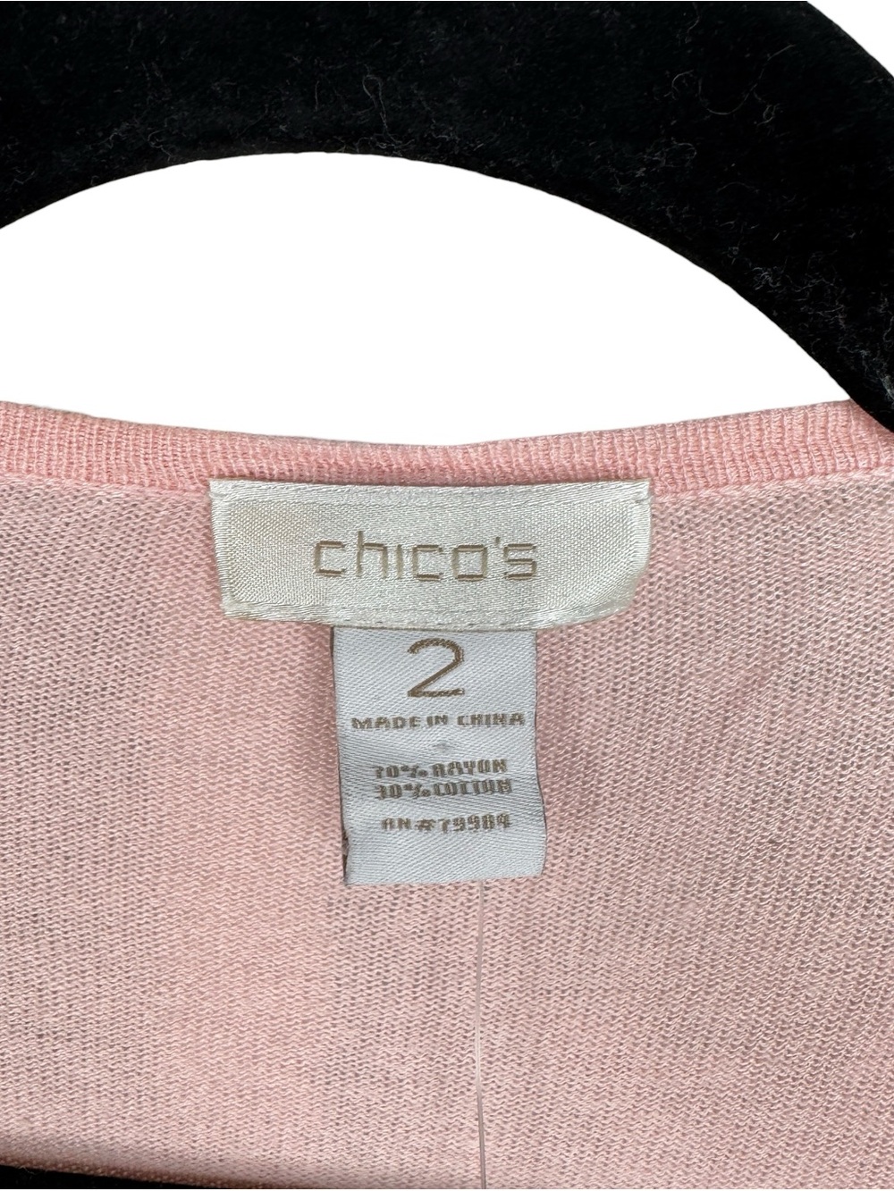 NWT Chico's Soft Pink Ruffle Open Front Cardigan Size Large - Picture 6 of 12